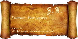 Zachar Marianna névjegykártya